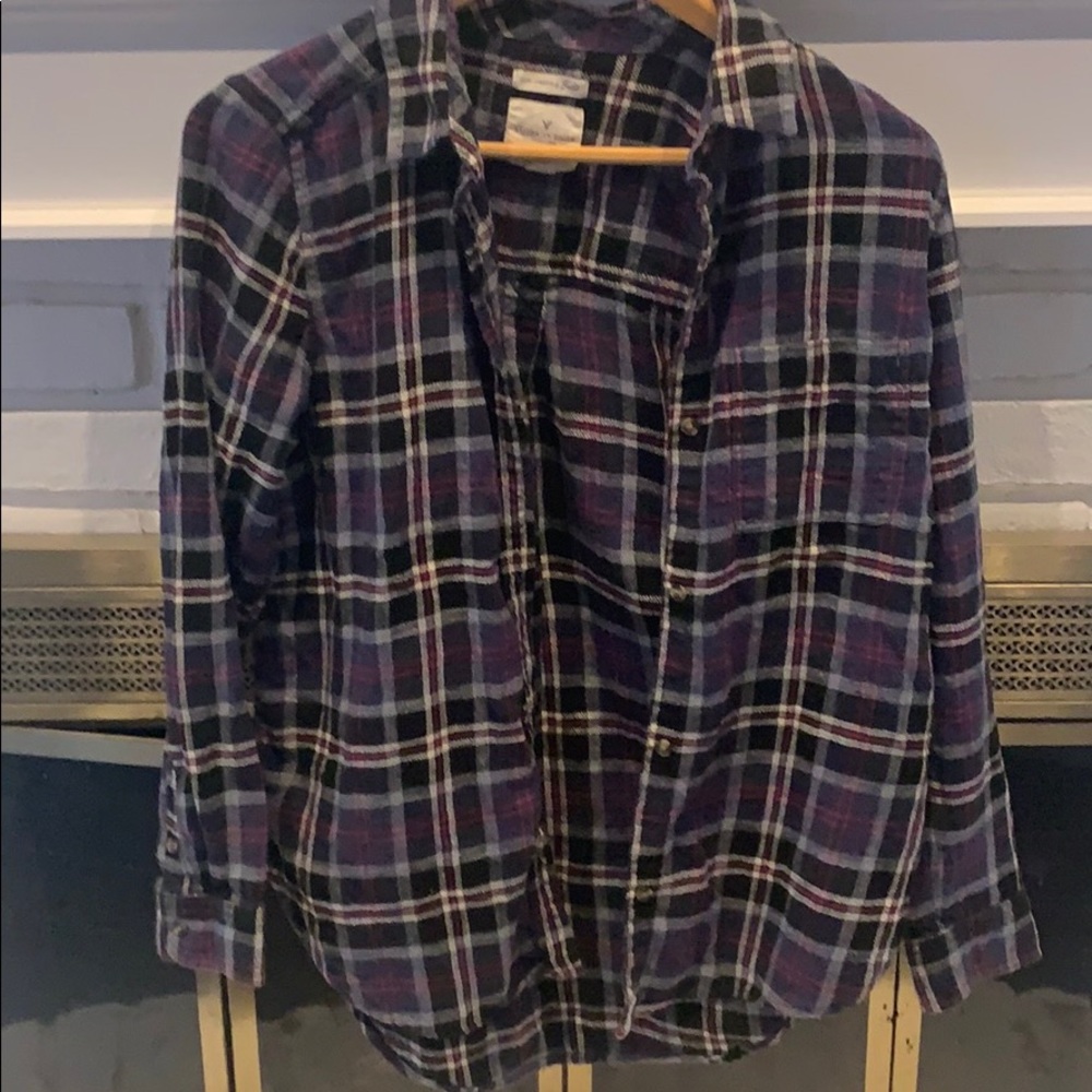 American Eagle boyfriend fit flannel button up M